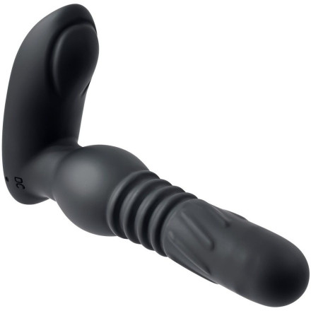 Черный массажер простаты Adams Warming &amp; Rotating Prostate Thruster - 15,3 см. 