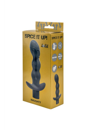 Серый анальный вибромассажёр Naughty - 14,5 см. 