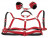 Красный комплект БДСМ-аксессуаров Harness Set 