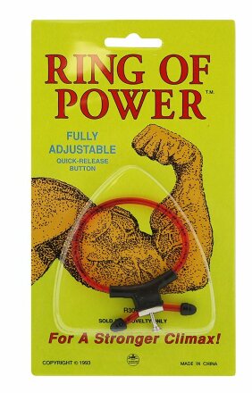 Красно-чёрное эрекционное кольцо с утяжкой RING OF POWER ADJUSTABLE RING 