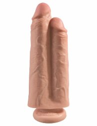 Телесный сдвоенный фаллоимитатор 9&quot; Two Cocks One Hole - 25,4 см.