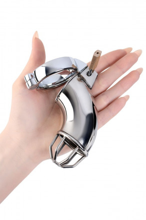 Серебристый мужской пояс верности TOYFA Metal 