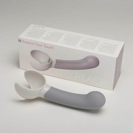 Серая насадка Reach для вибромассажёра Revel Body - 14 см. 