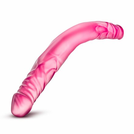 Розовый двусторонний фаллоимитатор 14 Double Dildo - 35,5 см. 