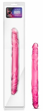 Розовый двусторонний фаллоимитатор 14 Double Dildo - 35,5 см. 