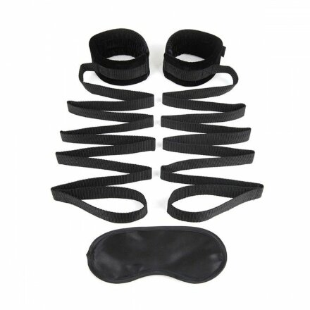 Чёрные манжеты для фиксации на кровати Bondage Bed Strap 
