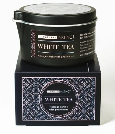 Массажная свеча с феромонами Natural Instinct WHITE TEA - 70 мл. 