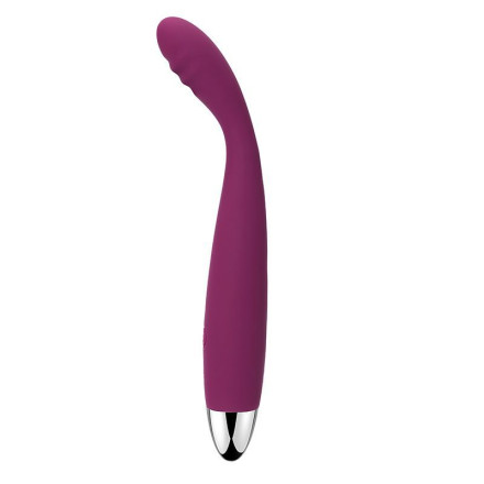 Фиолетовый вибратор Cici Violet с гнущейся головкой - 18,2 см. 