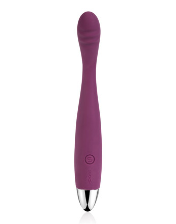 Фиолетовый вибратор Cici Violet с гнущейся головкой - 18,2 см. 