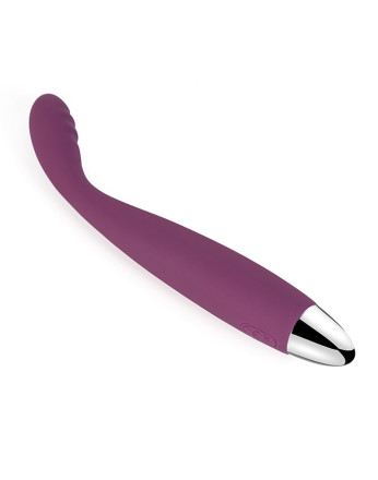 Фиолетовый вибратор Cici Violet с гнущейся головкой - 18,2 см. 