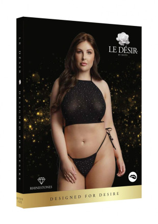 Стильный комплект Festive Rhinestone Top and Thong со стразами 