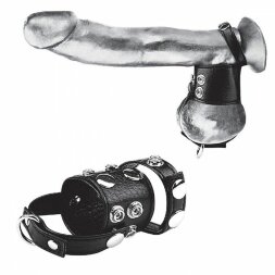 Утяжка на пенис и мошонку Cock Ring With 1.5&quot; Ball Stretcher And Optional Weight Ring