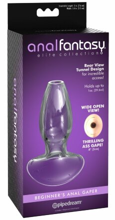 Прозрачный анальный плаг с туннелем Beginners Anal Gaper - 9,6 см. 