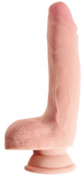 Телесный фаллоимитатор на присоске 9&quot; Triple Density Cock with Balls - 24,1 см.