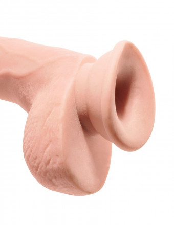 Телесный фаллоимитатор на присоске 9&quot; Triple Density Cock with Balls - 24,1 см. 