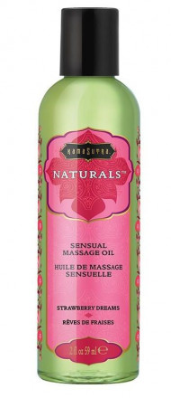 Массажное масло Naturals Strawberry Dreams с ароматом клубники - 59 мл. 