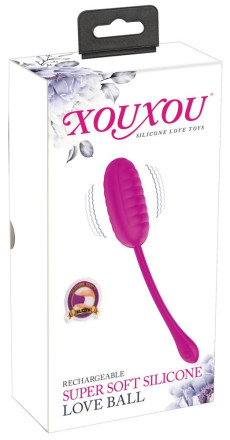 Лиловое виброяйцо Super Soft Silicone Love Ball 