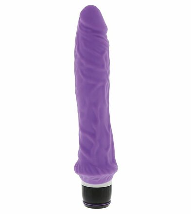 Фиолетовый вибратор-реалистик PURRFECT SILICONE CLASSIC 8.5INCH - 21,5 см. 