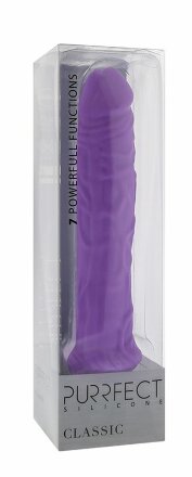Фиолетовый вибратор-реалистик PURRFECT SILICONE CLASSIC 8.5INCH - 21,5 см. 