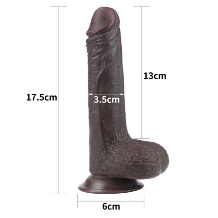 Коричневый фаллоимитатор Sliding-Skin Dong 7.0 - 17,5 см. 