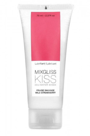 Смазка на водной основе Mixgliss Kiss с ароматом земляники - 70 мл. 