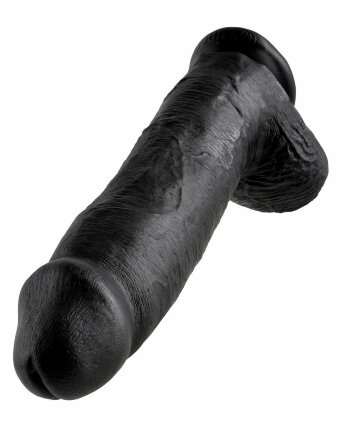 Чёрный фаллоимитатор-гигант 12&quot; Cock with Balls - 30,5 см. 