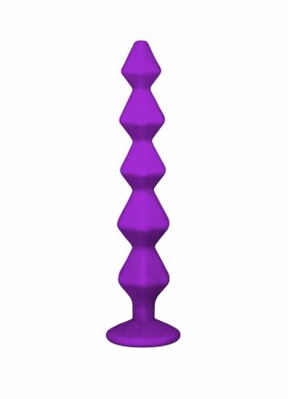 Фиолетовая анальная цепочка с кристаллом Buddy - 17,7 см. 