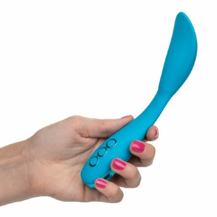Голубой гнущийся вибратор Palm Springs Pleaser с функцией Power Boost - 15,25 см. 