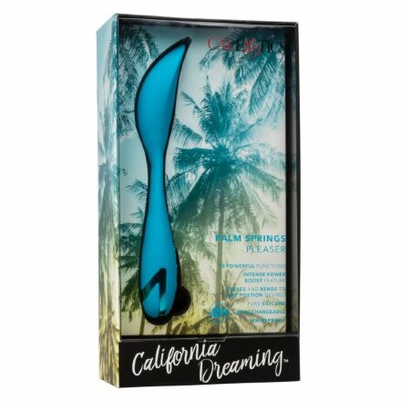 Голубой гнущийся вибратор Palm Springs Pleaser с функцией Power Boost - 15,25 см. 