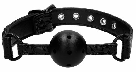 Черный кляп-шарик Breathable Luxury Ball Gag 