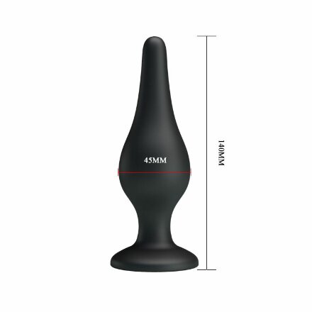 Анальная пробка на присоске среднего размера Sensitive Prostate Plug - 14 см. 