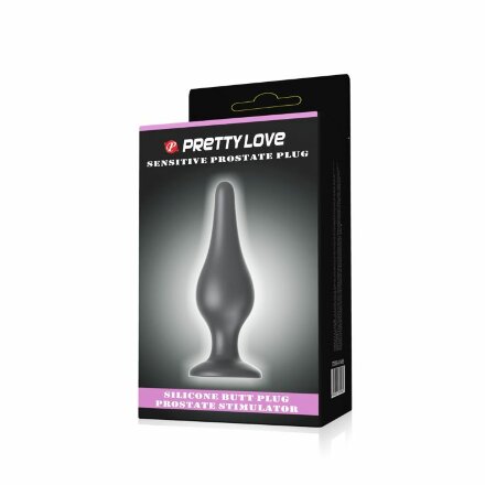 Анальная пробка на присоске среднего размера Sensitive Prostate Plug - 14 см. 