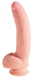 Телесный фаллоимитатор на присоске 10&quot; Triple Density Cock with Balls - 26,7 см.