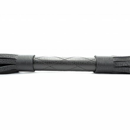 Чёрная плетка из натуральной кожи - 45 см. 