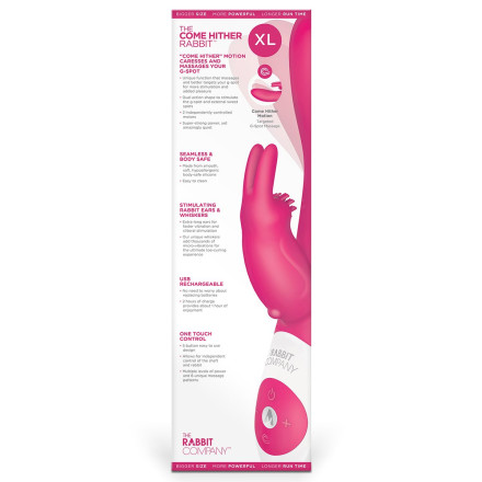 Розовый вибратор The Come Hither Rabbit XL с  манящим  эффектом 