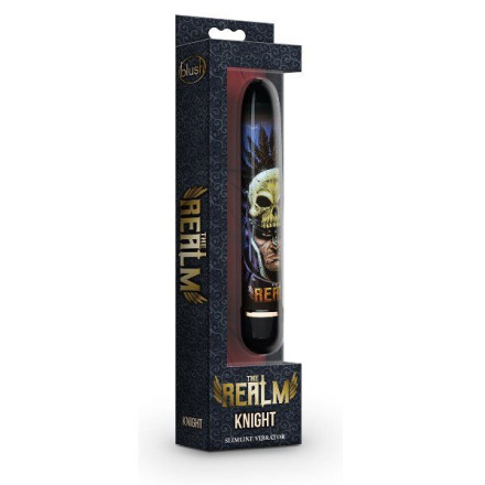 Синий классический вибратор Knight - 17,7 см. 