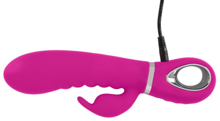 Лиловый вибратор-кролик Super Soft Silicone Rabbit Vibrator - 20,2 см. 