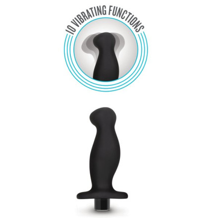 Черный анальный вибромассажёр Silicone Vibrating Prostate Massager 02 - 10,8 см. 