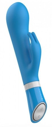 Голубой вибратор-кролик Bwild Deluxe Bunny - 19,3 см. 