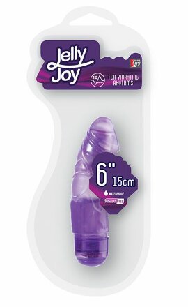 Фиолетовый вибромассажёр JELLY JOY 6INCH 10 RHYTHMS - 15 см. 