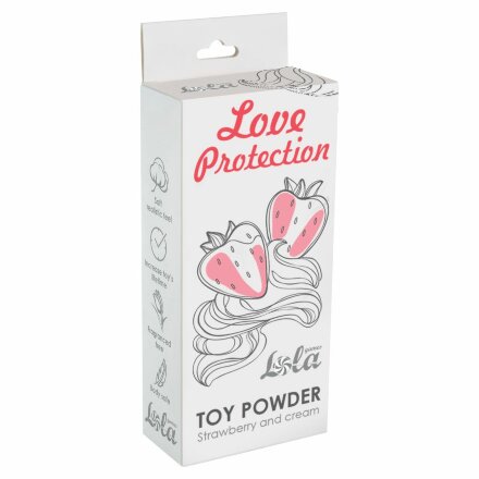 Пудра для игрушек Love Protection с ароматом клубники со сливками - 30 гр. 