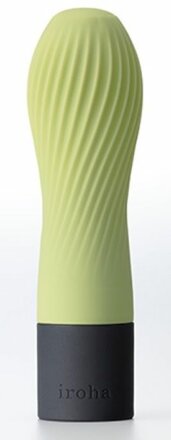 Салатовый рифленый мини-вибратор IROHA ZEN MATCHA - 12,7 см. 