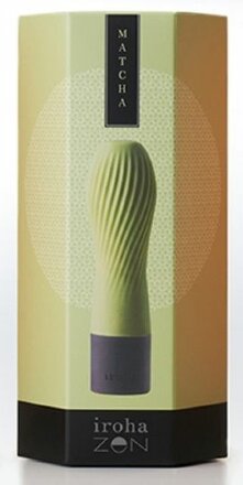 Салатовый рифленый мини-вибратор IROHA ZEN MATCHA - 12,7 см. 