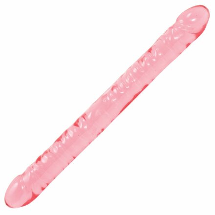 Розовый двухголовый фаллоимитатор Crystal Jellies - 45,7 см. 