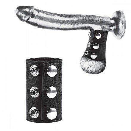 Чёрная утяжка на кнопках 100% PVC STRAP WITH METAL SNAP 