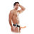 Телесный полый страпон с вибрацией 8&quot; Vibrating Hollow Strap-On - 20,5 см. 
