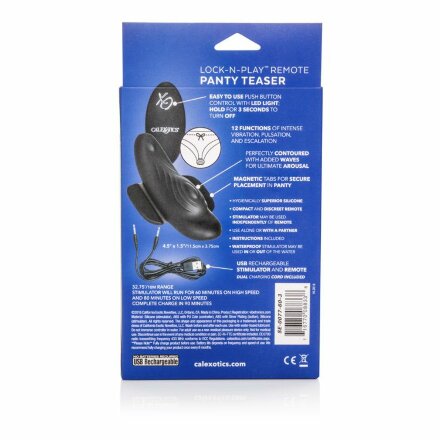 Чёрный вибростимулятор для ношения в трусиках Lock-N-Play Remote Panty Teaser 