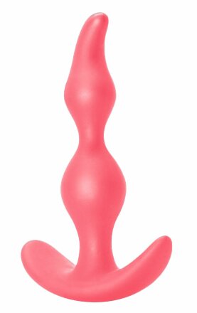 Розовая анальная пробка Bent Anal Plug Black - 13 см. 