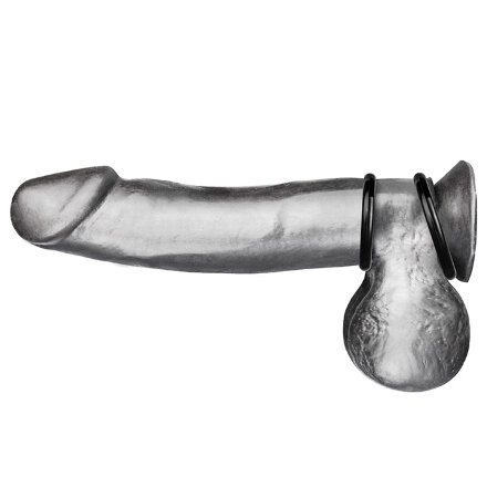 Набор из двух черных силиконовых колец разного диаметра SILICONE COCK RING SET 