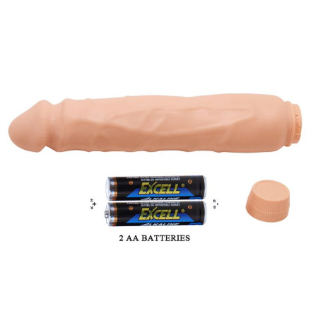 Телесный вибратор-реалистик Barbara - 25,5 см. 